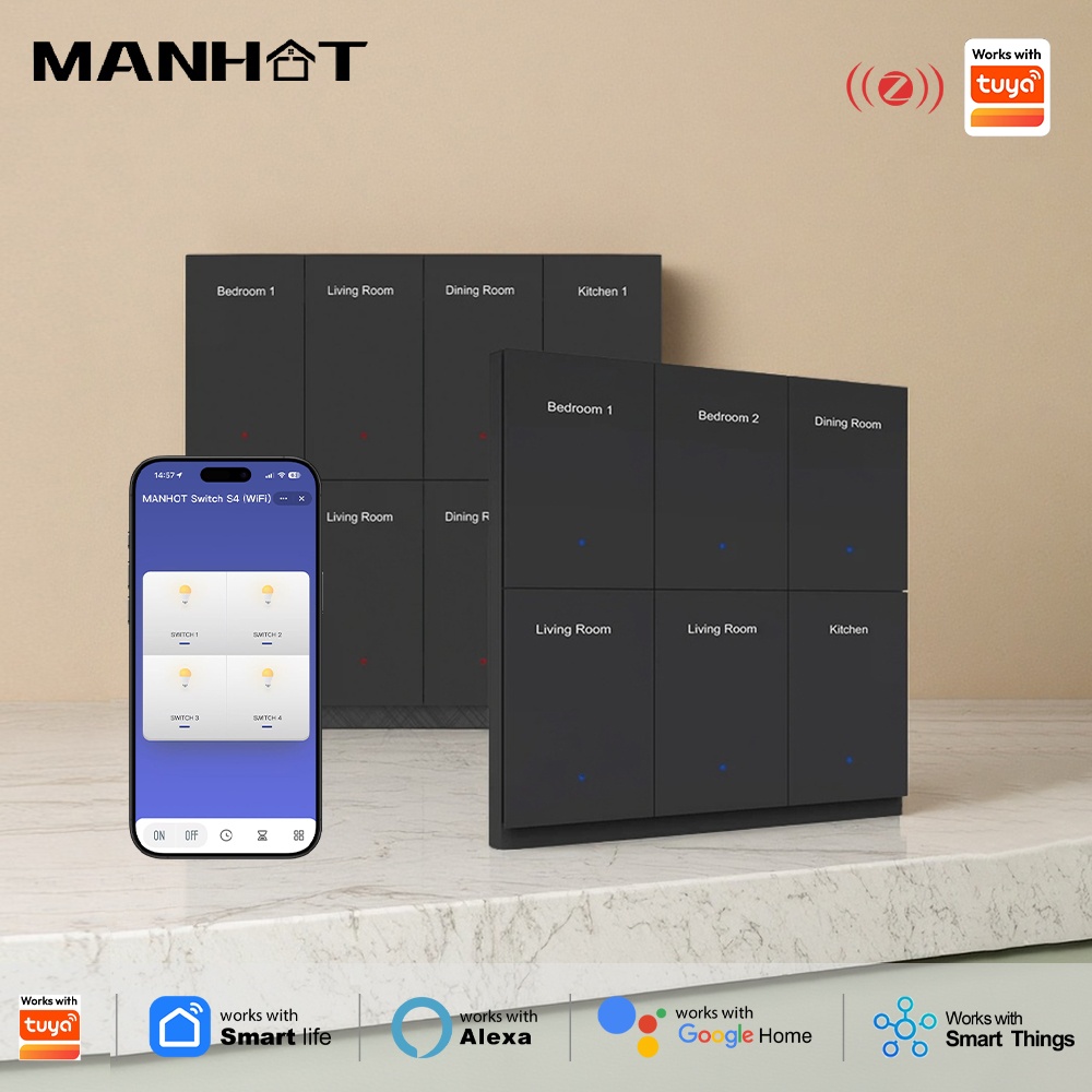 Smart Home Button - Interruptor de Luz Inteligente Manhot DIY