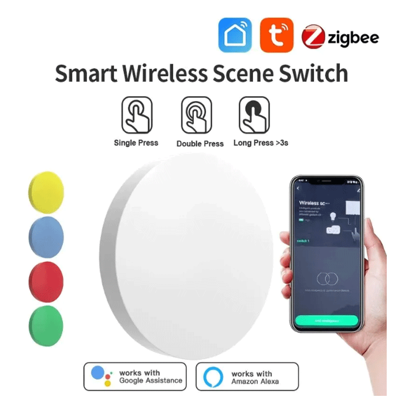 Smart Home Button - Botão Sem Fio Inteligente Tuya ZigBee,
