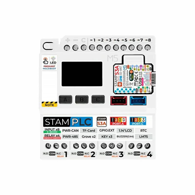 Smart Home With Plc - Controlador PLC M5stamp Avançado, Módulo M5stamps3