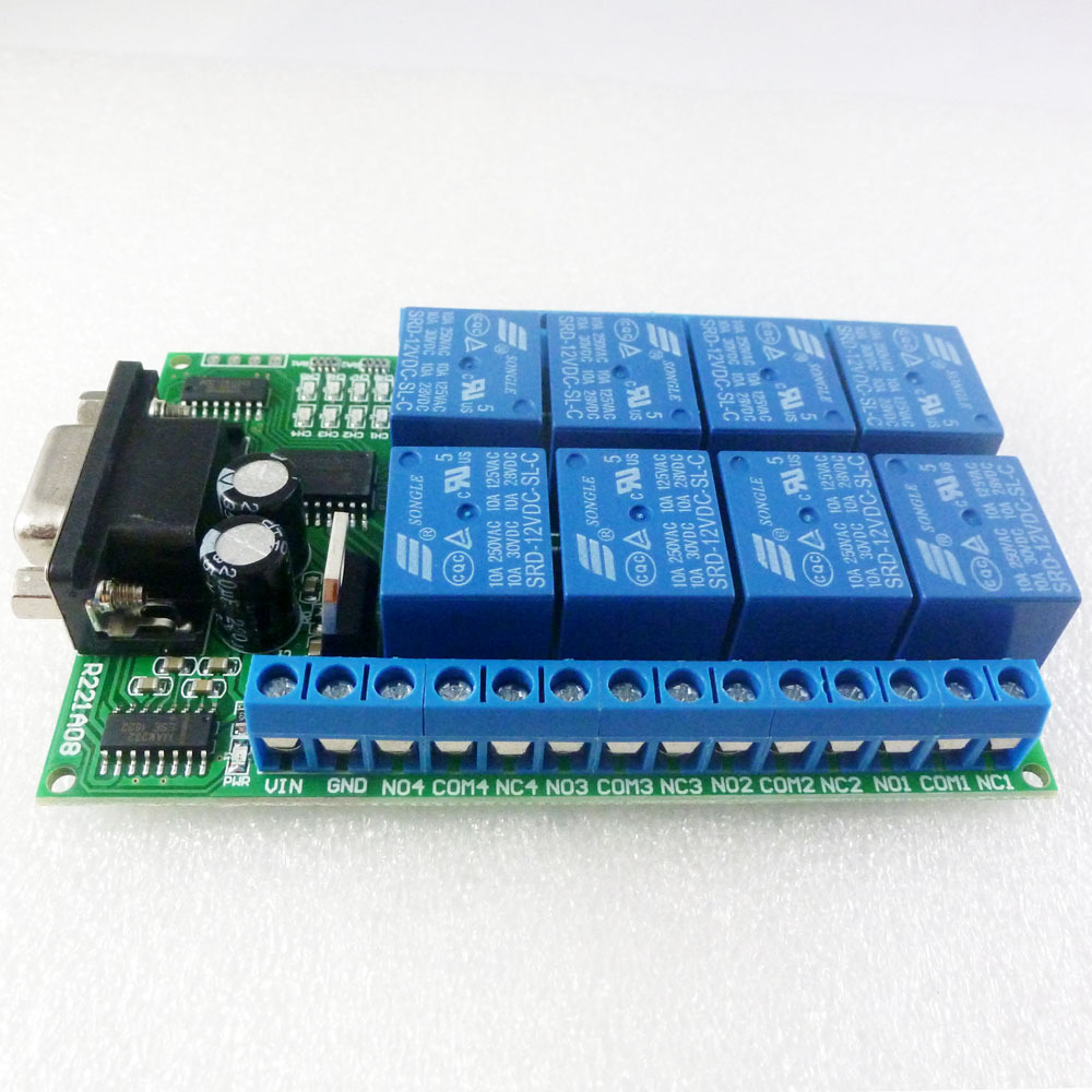 Smart Home With Plc - Placa de Relé RS232 de 8