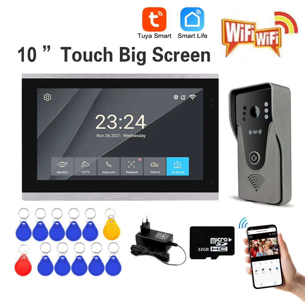 Tuya 1080p 10 Polegada tela de - Smart Home Video Doorbell App avaliação e preço